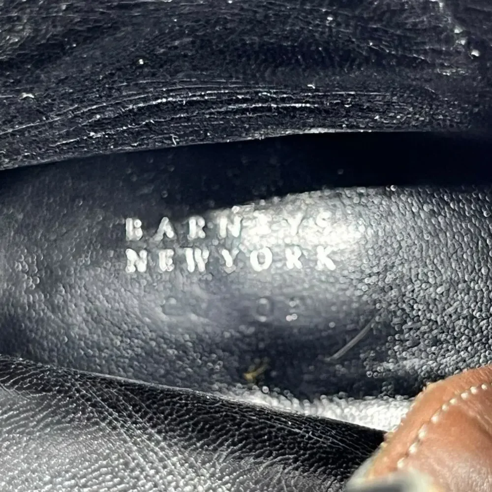Barney’s New York Women’s Soft Brown Leather Moto Boot Size 38 US 8